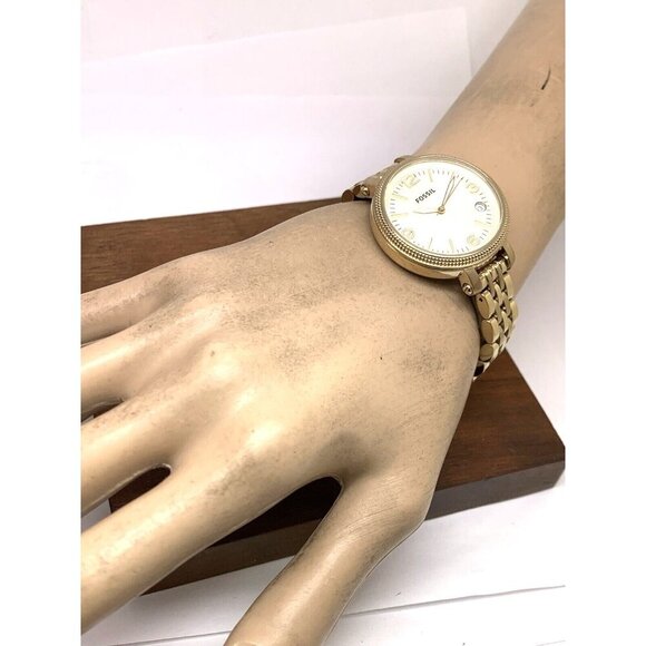 Fossil Women's Watch ES3181 Heather Quartz Gold Dial Stainless Steel 34mm - Picture 4 of 13